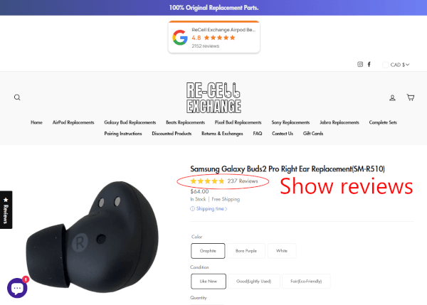 Show reviews